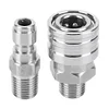 2Pcs 1/4 High Pressure Washer Quick Connector External Thread Pipe Hose Adapter