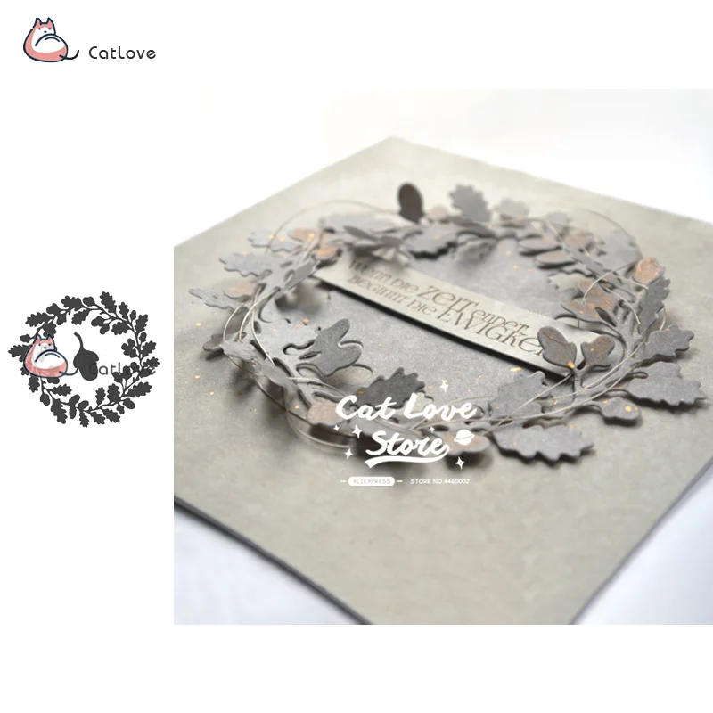 Nigikala Cone Wreath Metal Cutting Dies Stencils For DIY Scrapbooking Paper Card Decorative Craft Dies Embossing Die Cuts New 2023