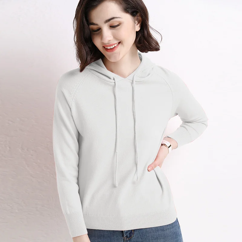 High Quality Women's Solid Color Sweater Hoodie