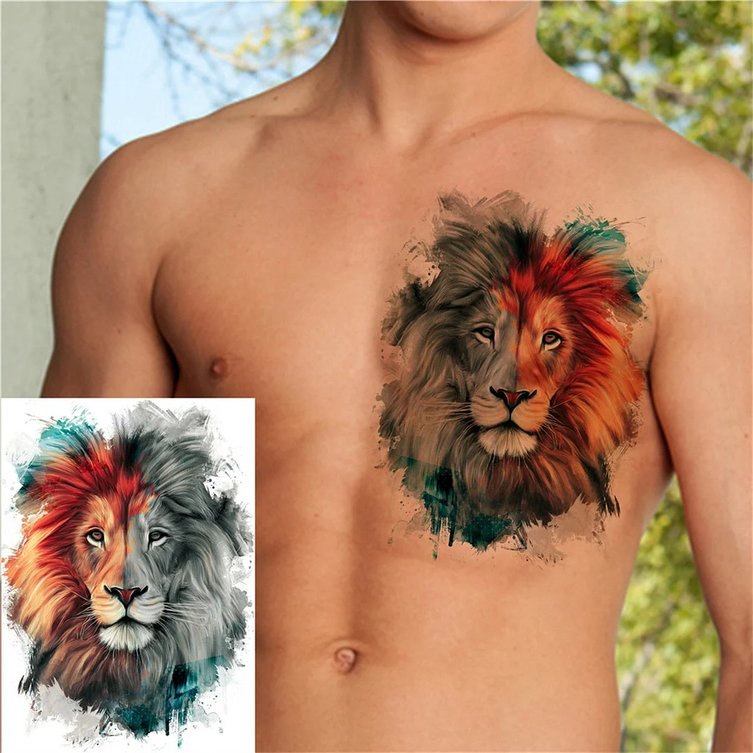 Flower Skull Temporary Tattoos For Women Men Adults Evil Skeleton Tattoo Sticker Fake Lavender Big Rose Black Tatoos Body Thigh