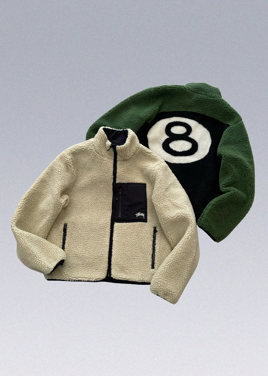 Stussy Fleece 8 Ball Sherpa Jacket