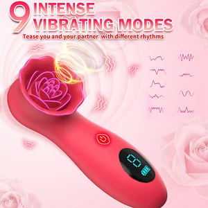 Lcd Display 9 Tapping Modes Rose Clit Vibrator