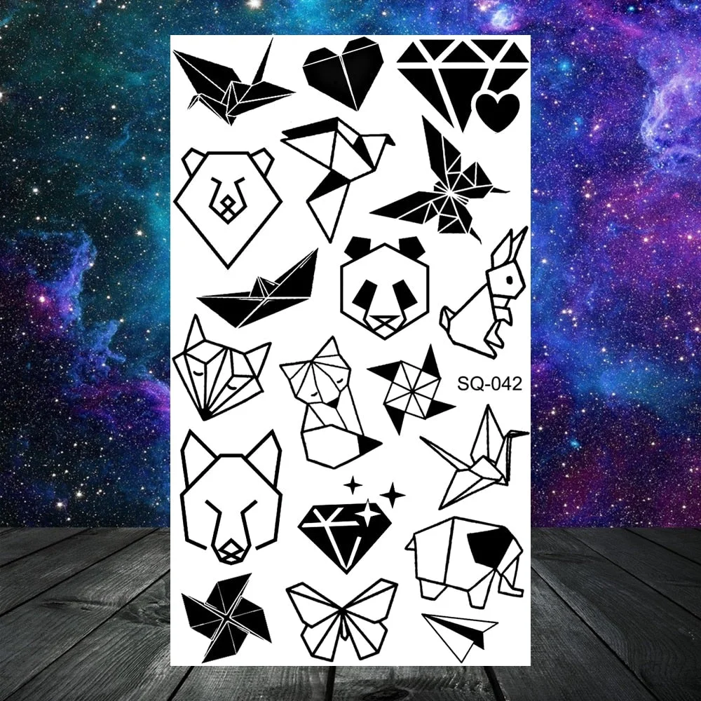 3D Constellation Rose Mountains Tatoos Temporary Tattoos For Women Men Star Moon Sun Realistic Fake Tattoo Small Washable Tatoos