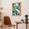 Diamond Painting-DIY Full Round Drill White Peacock At Lake Forest