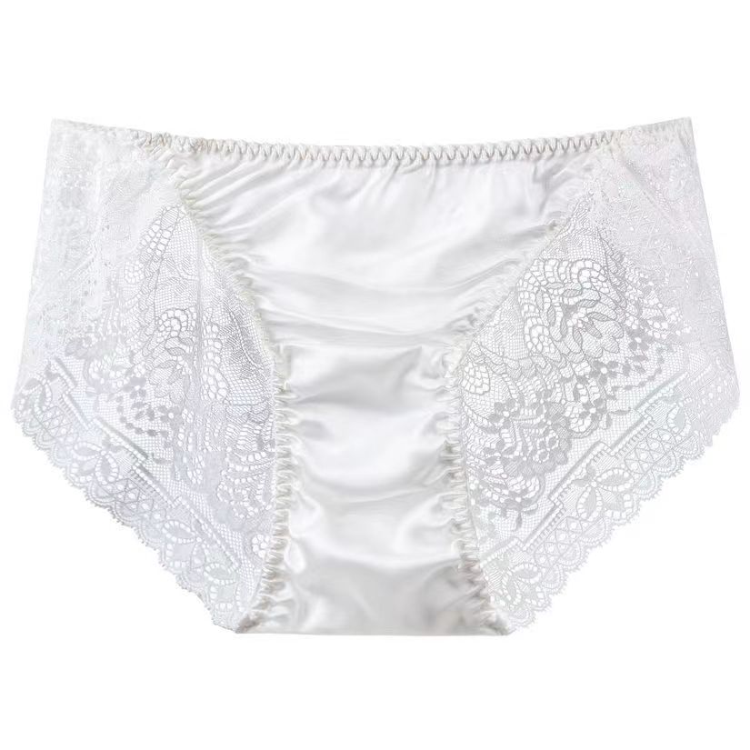 New men's seamless lace hollow silk briefs