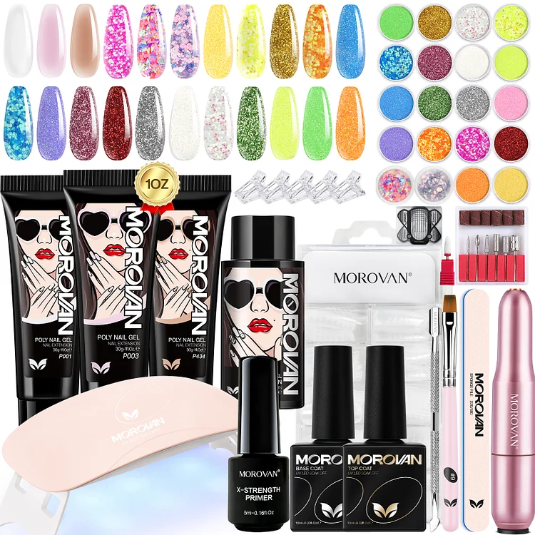 Liberty Goddess -  Clear Color with 18 Colors Powder Poly Gel Professional Kit