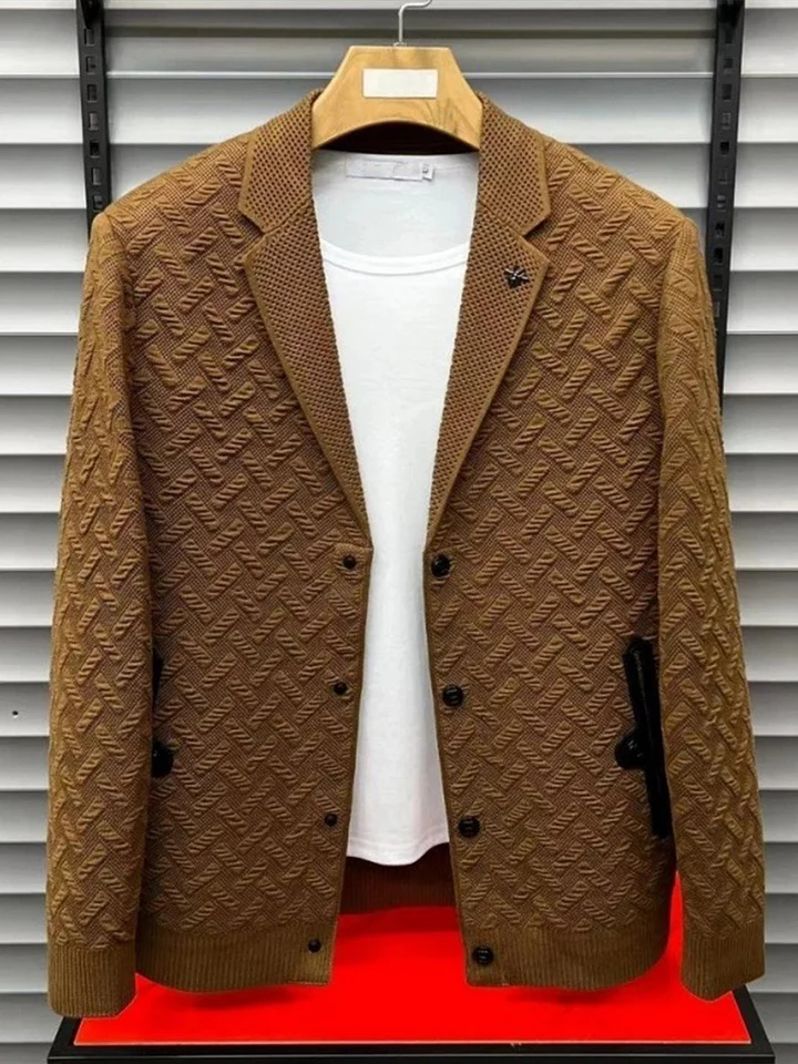 Men's Casual Patterned Sweater Jacket