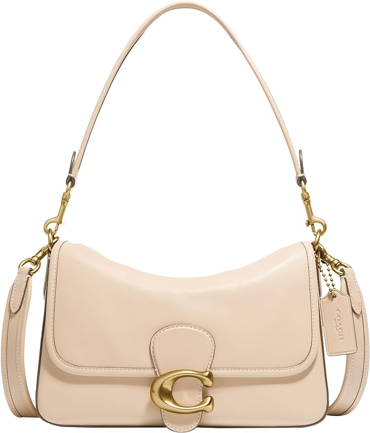 COACH Soft Calf Leather Tabby Shoulder Bag Ivory One Size