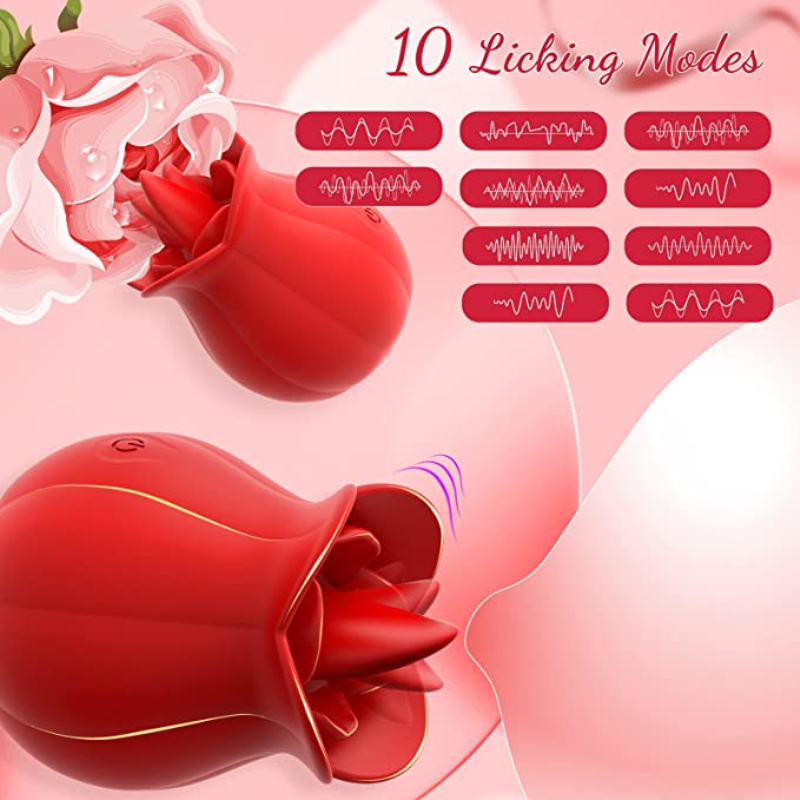 10 licking modes of rose vibrator sex toy for women