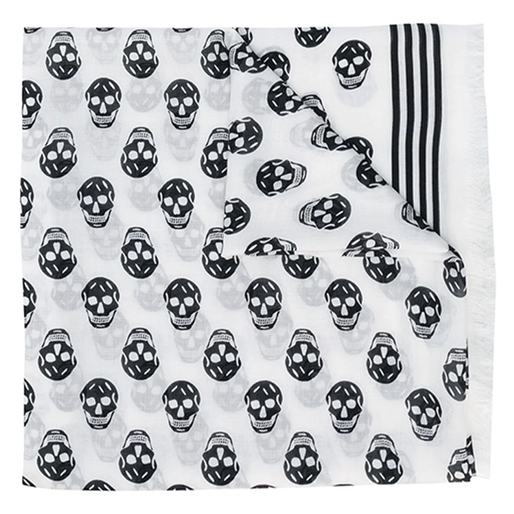 Alexander McQueen Modal Wool Knit Scarves Women's White