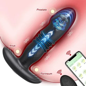App Remote Control Thrusting Anal Plug Prostate Massager With 10 Vibrations For Men Women Couples
