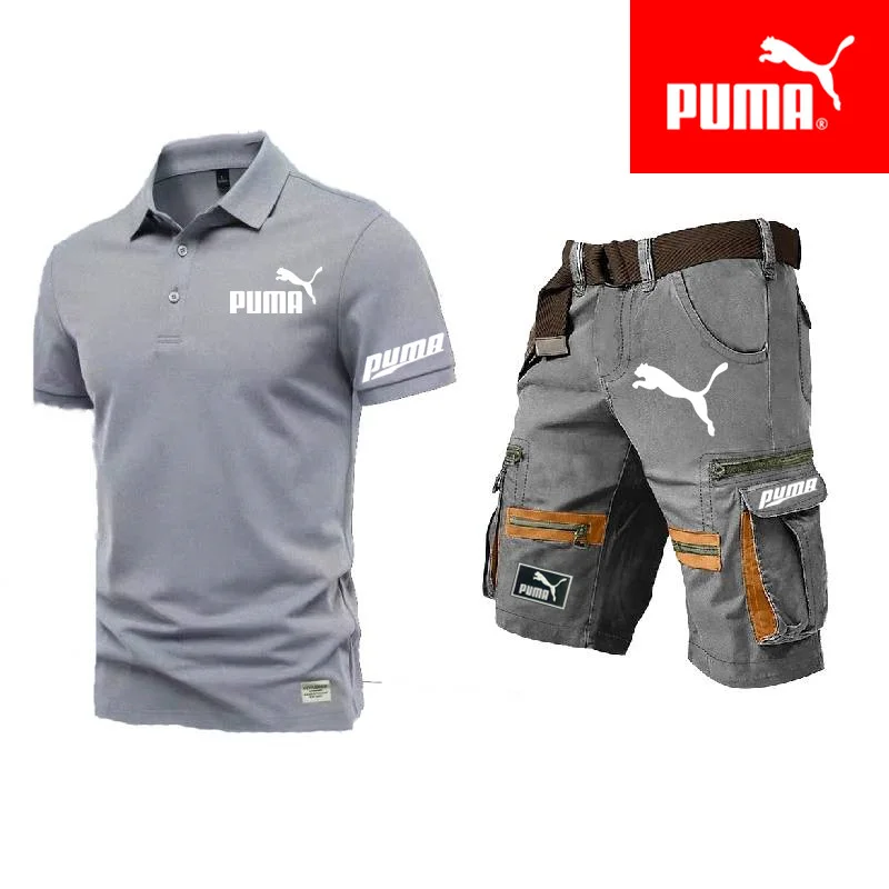 PUMA - Férfi nyári rövid ujjú póló, kiváló minőségű laza póló, plusz laza farmer rövidnadrág