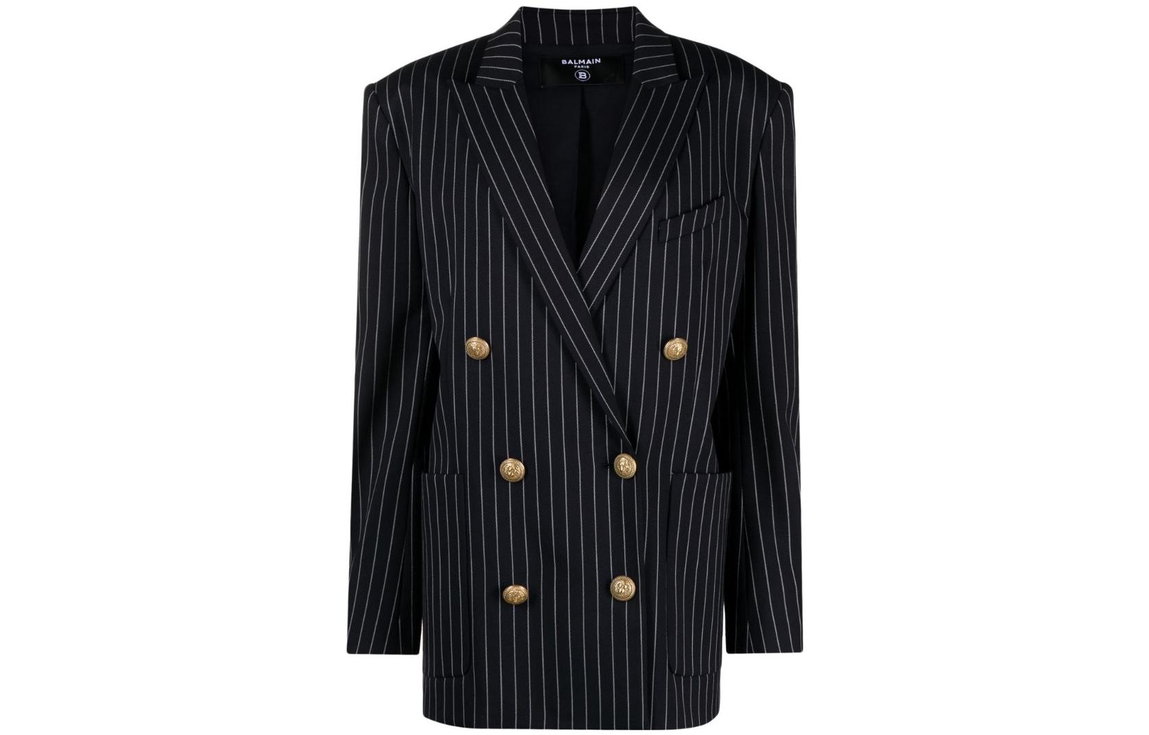 BALMAIN Business Suits Coats Women's Marine Blue