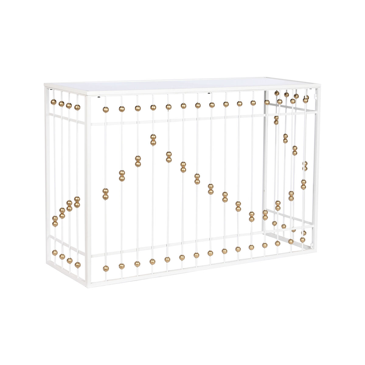 Hall Home ESPRIT White Golden 120 x 40 x 80 cm