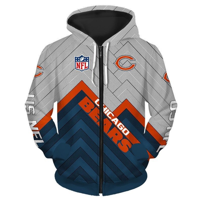 Chicago Bears NFL Team Zipper Hoodie