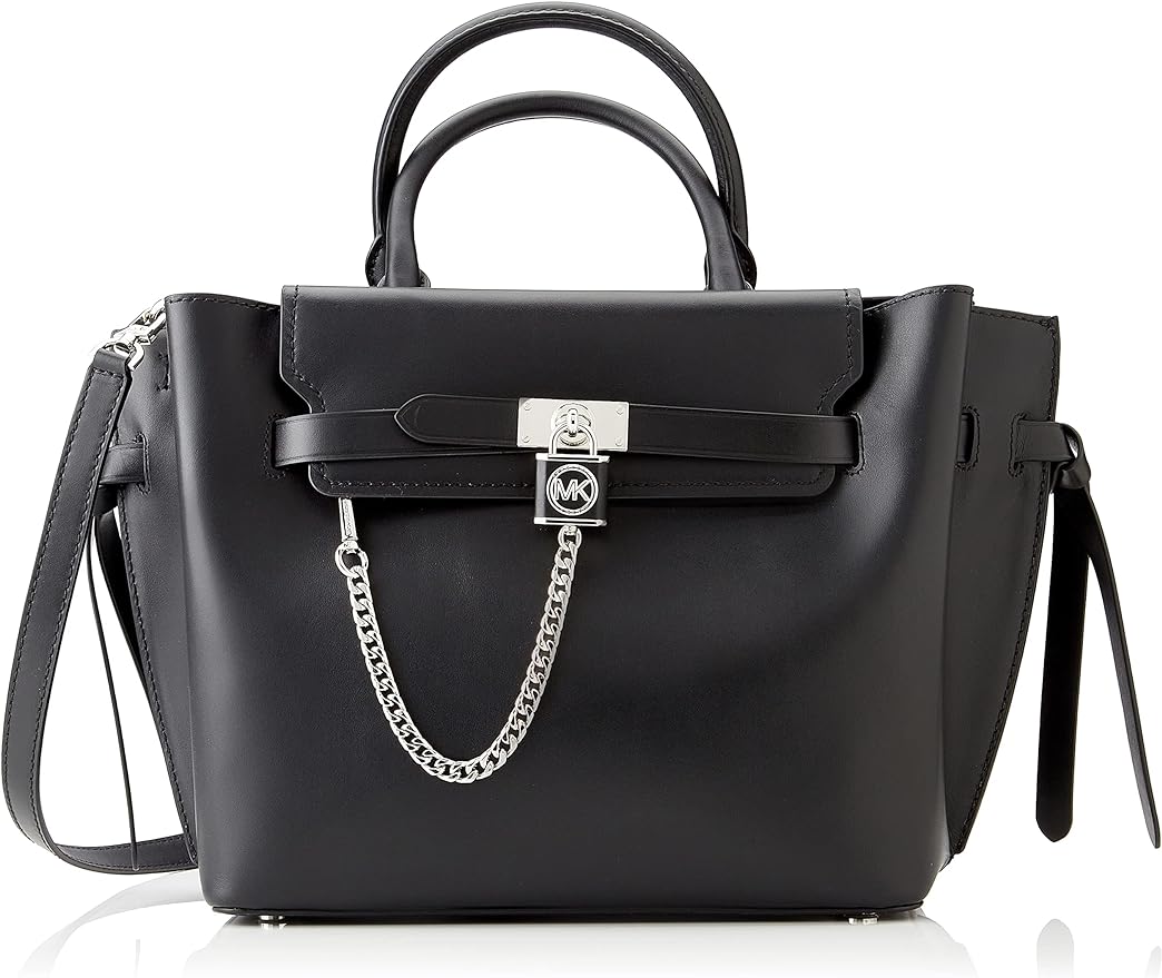 Michael Kors LG Belted Satchel, Bag Women, Black, One Size