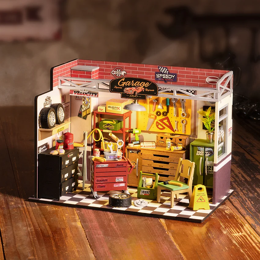 Rolife Garage Workshop DIY Miniature House Kit DG165 | Robotime Online