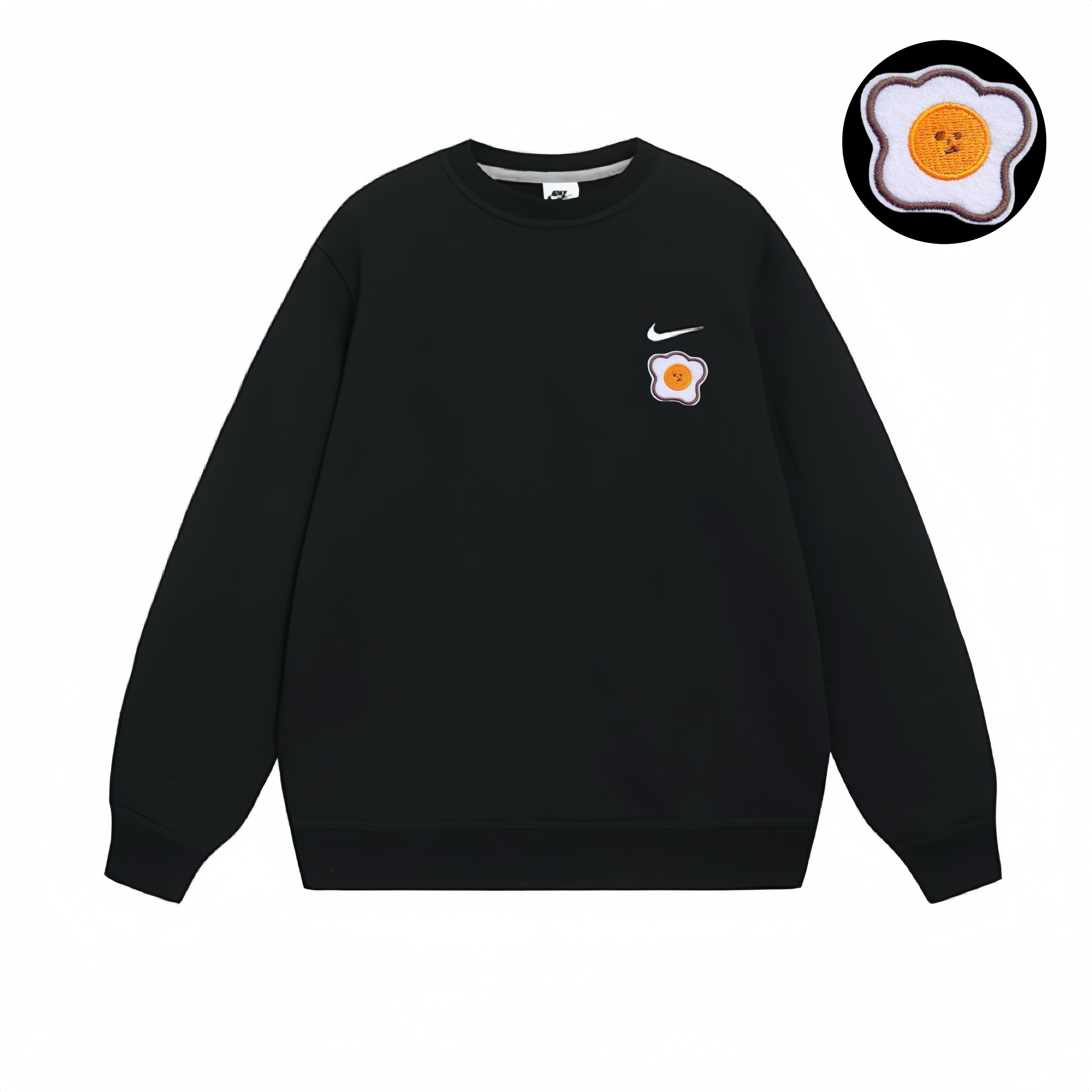 Nike Fleece Lined Thermal Pullover Long Sleeved Sweatshirt Unisex Black