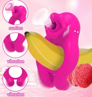 Mouth Sucking & Vibrating Cock Ring Clitoral Stimulator For Couples
