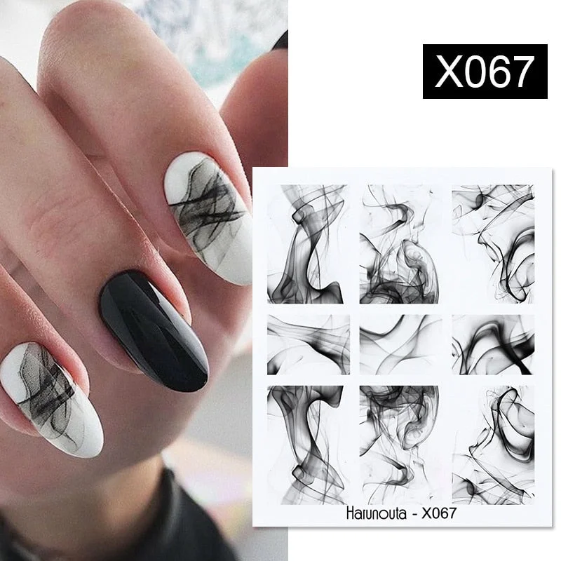 1Pc Spring Water Nail Decal And Sticker Flower Leaf Tree Green Simple Summer DIY Slider For Manicuring Nail Art Watermark