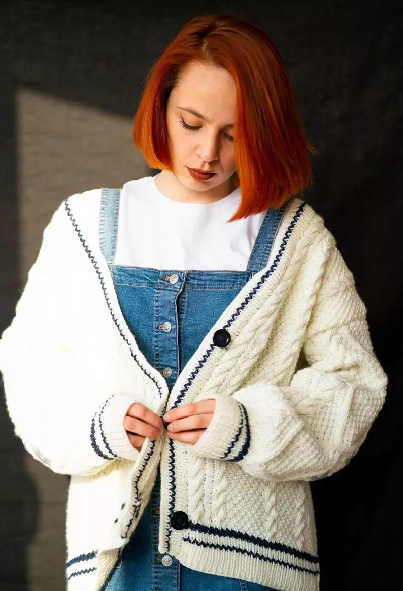Folklore Star Knitted Cardigan (Buy 2 Free Shipping)