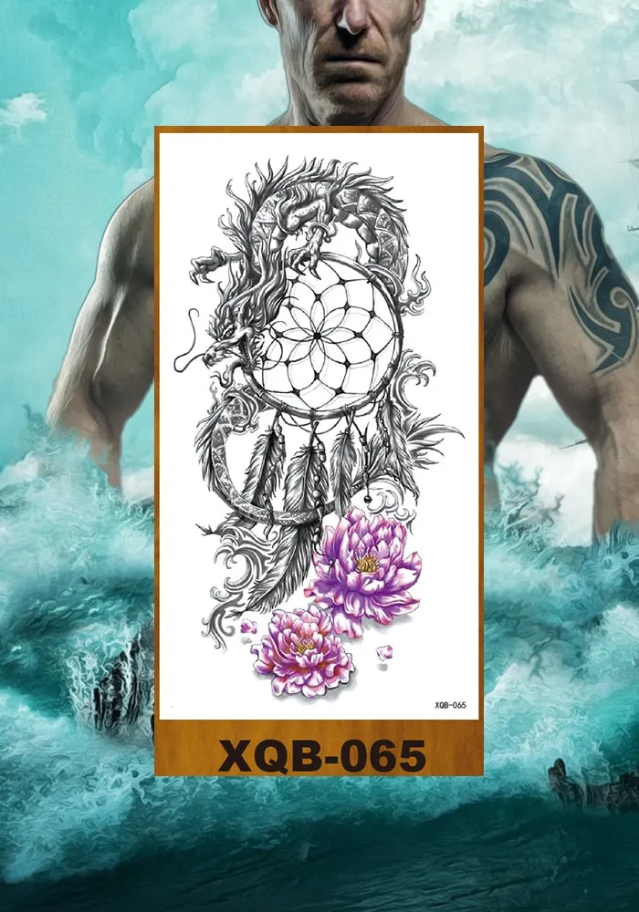 Purple Rose Jewelry Water Transfer Girl Waist Bracelet Flash Tatoos Flower Tattoo Stickers Women Body Chest Art Temporary Tattoo