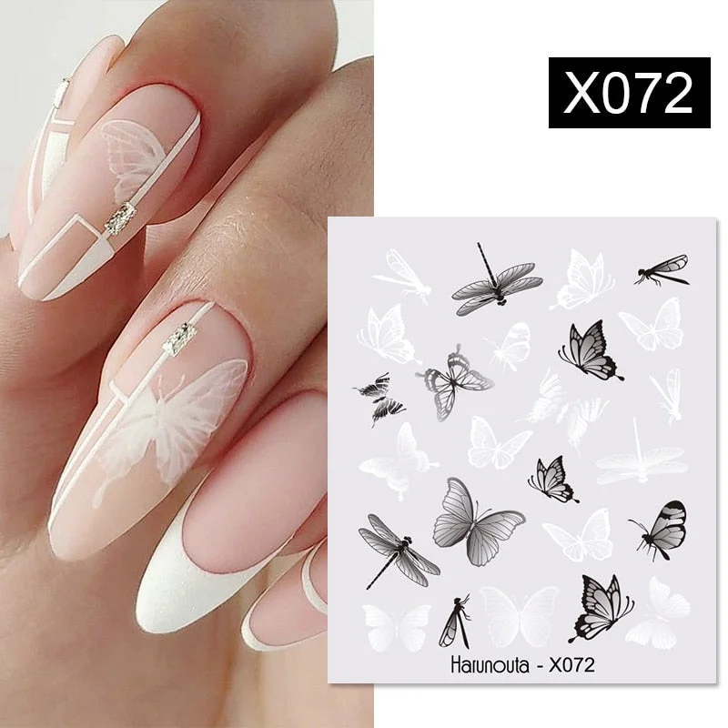 1Pc Spring Water Nail Decal And Sticker Flower Leaf Tree Green Simple Summer DIY Slider For Manicuring Nail Art Watermark