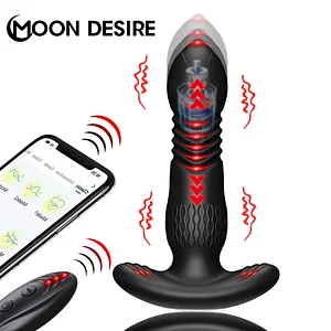 App Remote Control Thrusting Anal Plug Prostate Massager With 10 Vibrations For Men Women Couples