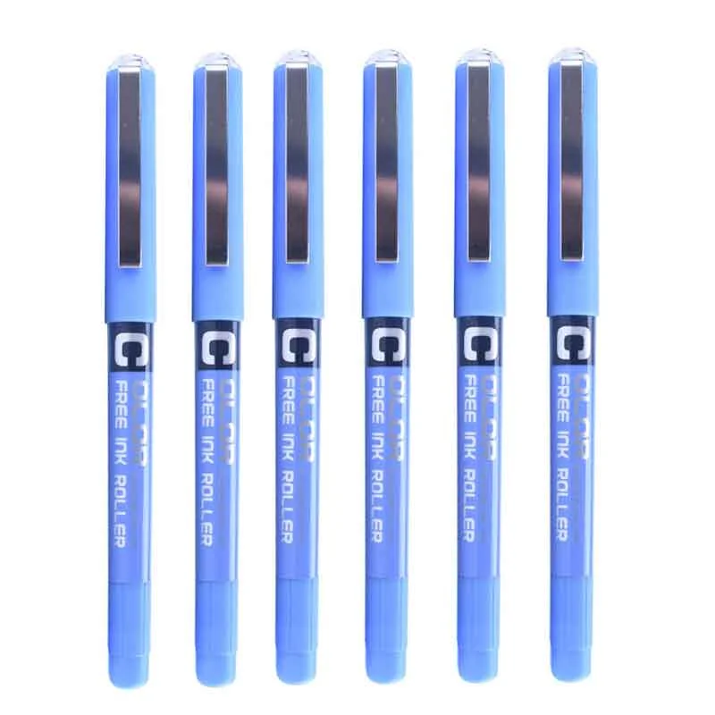 6/7 Pcs Large Capacity Gel Pen Set Rollerball Pens 0.5mm Quick-Drying Straight Liquid Pen for School Office Writing Stationery