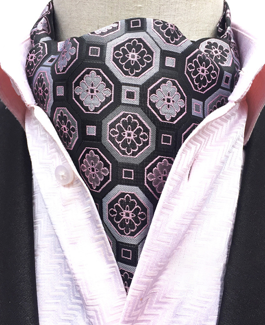 Retro Geo Pattern Jacquard Scarf Tie