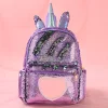 Kids Girls Unicorn Cute Sequins Backpack School Bags