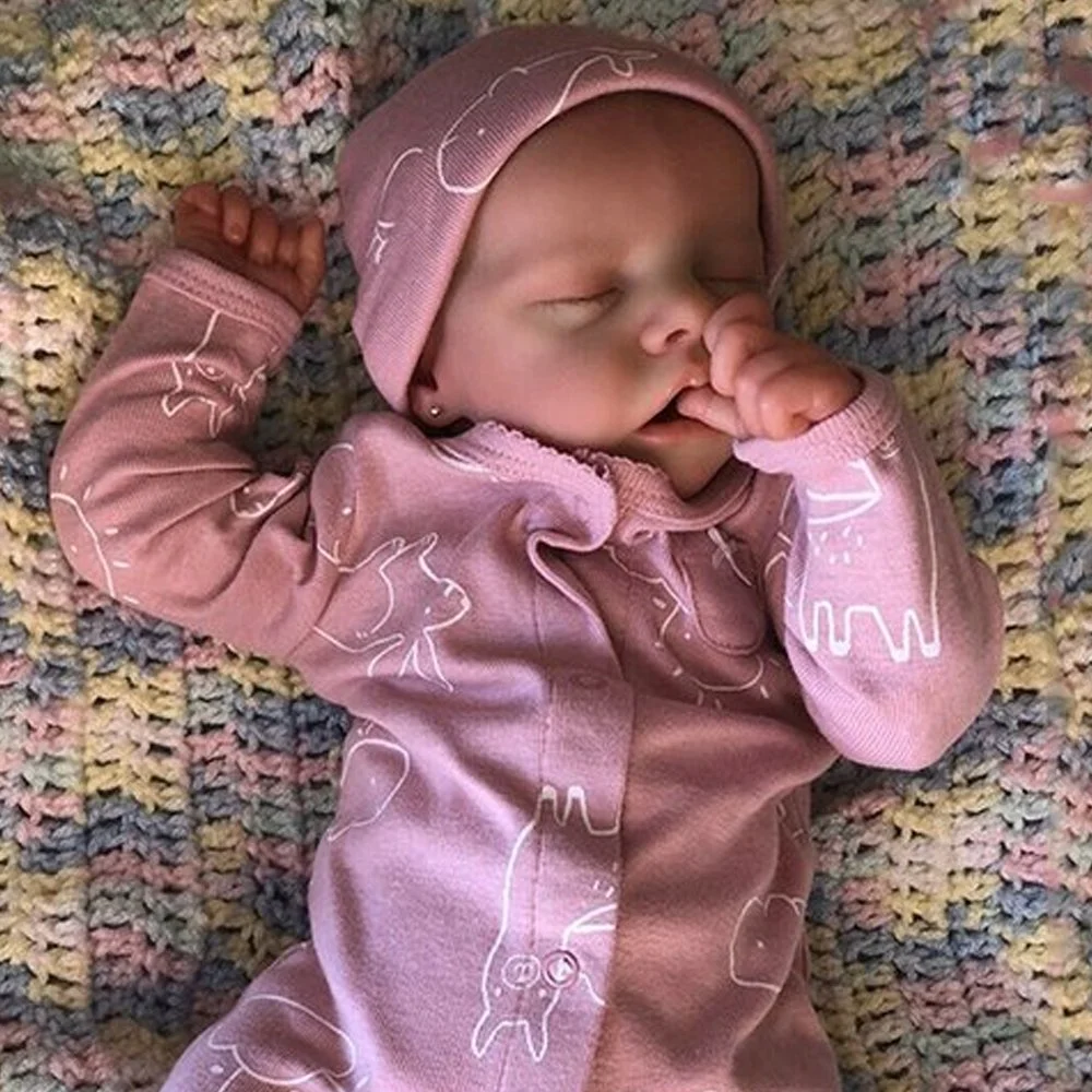 17'' Realistic Lifelike Marilla Silicone Reborn Toddlers Sleeping Newborn Baby Doll Girl with Hand-painted Hair -Creativegiftss® - [product_tag] RSAJ-Creativegiftss®