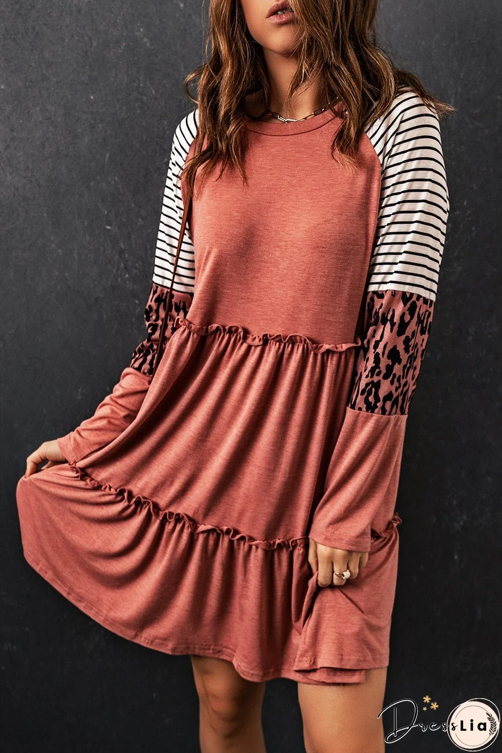 Striped Long Sleeve Mini Dress