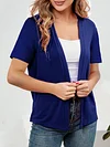 Women's Chic Spring & Summer Cardigan - Elegant Short Sleeve, Lightweight Open Front Knit - Versatile Sweater for Casual or Dressy Occasions