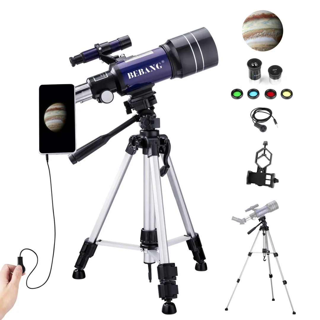 Telescope for Kids Beginners Adults, 70mm Refractor Telescope with Tripod, Astronomy Telescope Gift for Kids