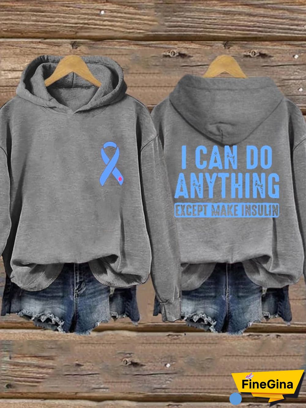 Women's I Can Do Anything Except Make Insulin Print Hoodie Long Sleeve Sweatshirt