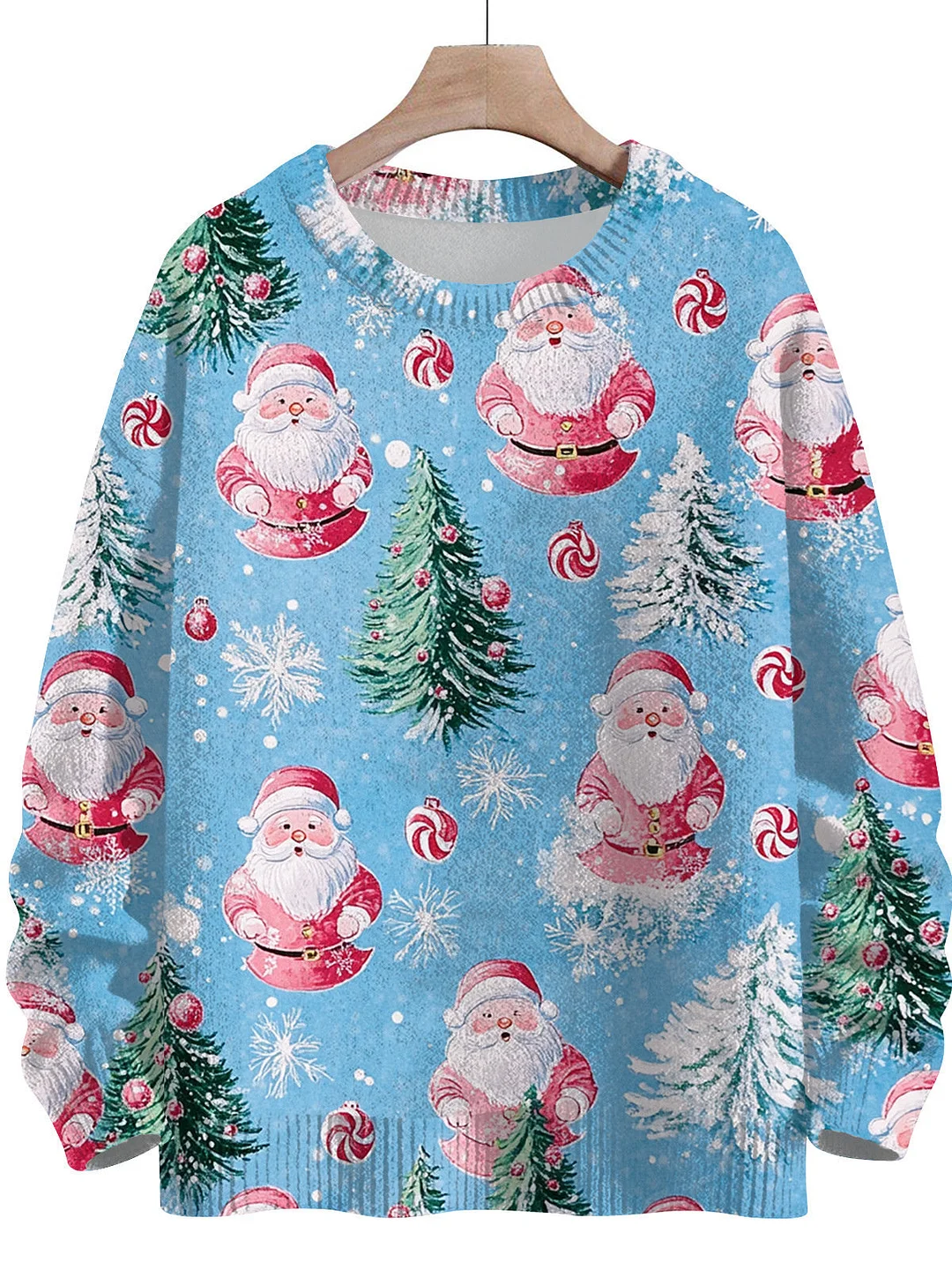 Women's Long Sleeve Scoop Neck Graphic Printed Sweaters