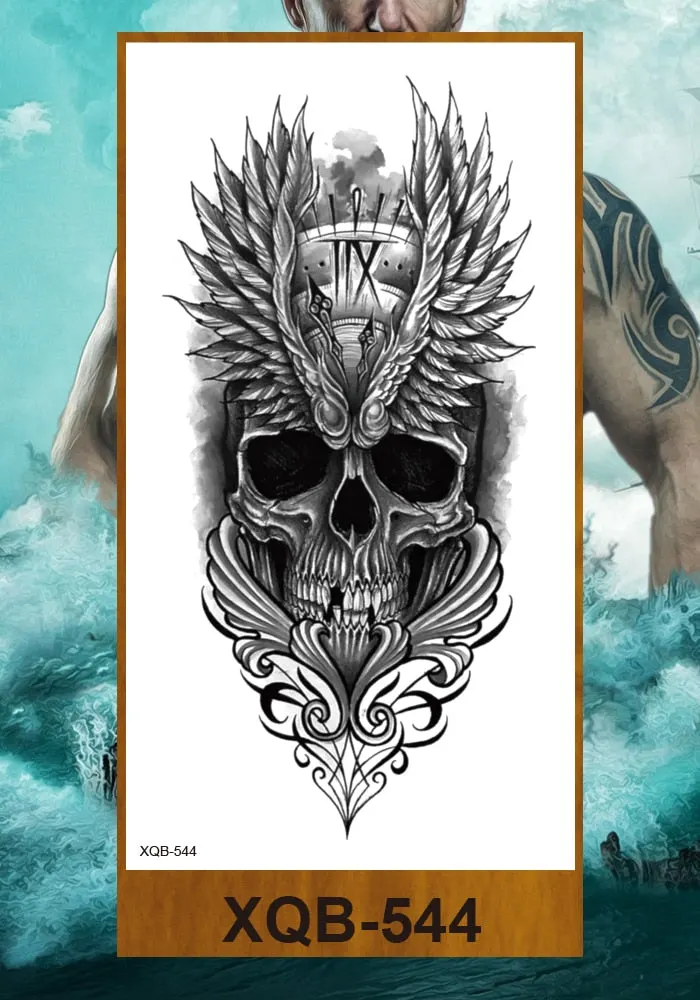 Hot Sale Temporary Tattoos Stickers Night Demon Sword Snake Men Women Girl Flower Arm Body Leg Chest Fake Tatoo Waterproof DIY