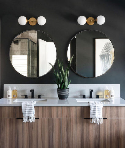 Modern Round Silver Mirror Circle Wall Mirror Bathroom Round Vanity Stainless Steel Framed