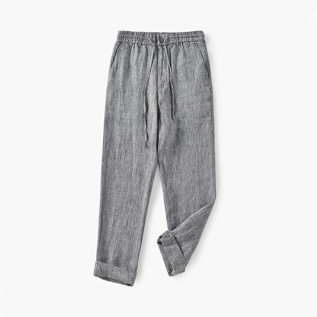 Pantalon en Lin pour Homme Boucle Lin Léger et Respirant- SOIE PLUS