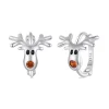 Reindeer Hoop Earrings 925 Sterling Silver