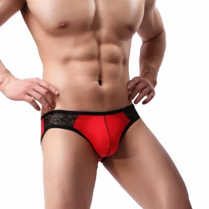 Men's low-waist sexy ice silk briefs