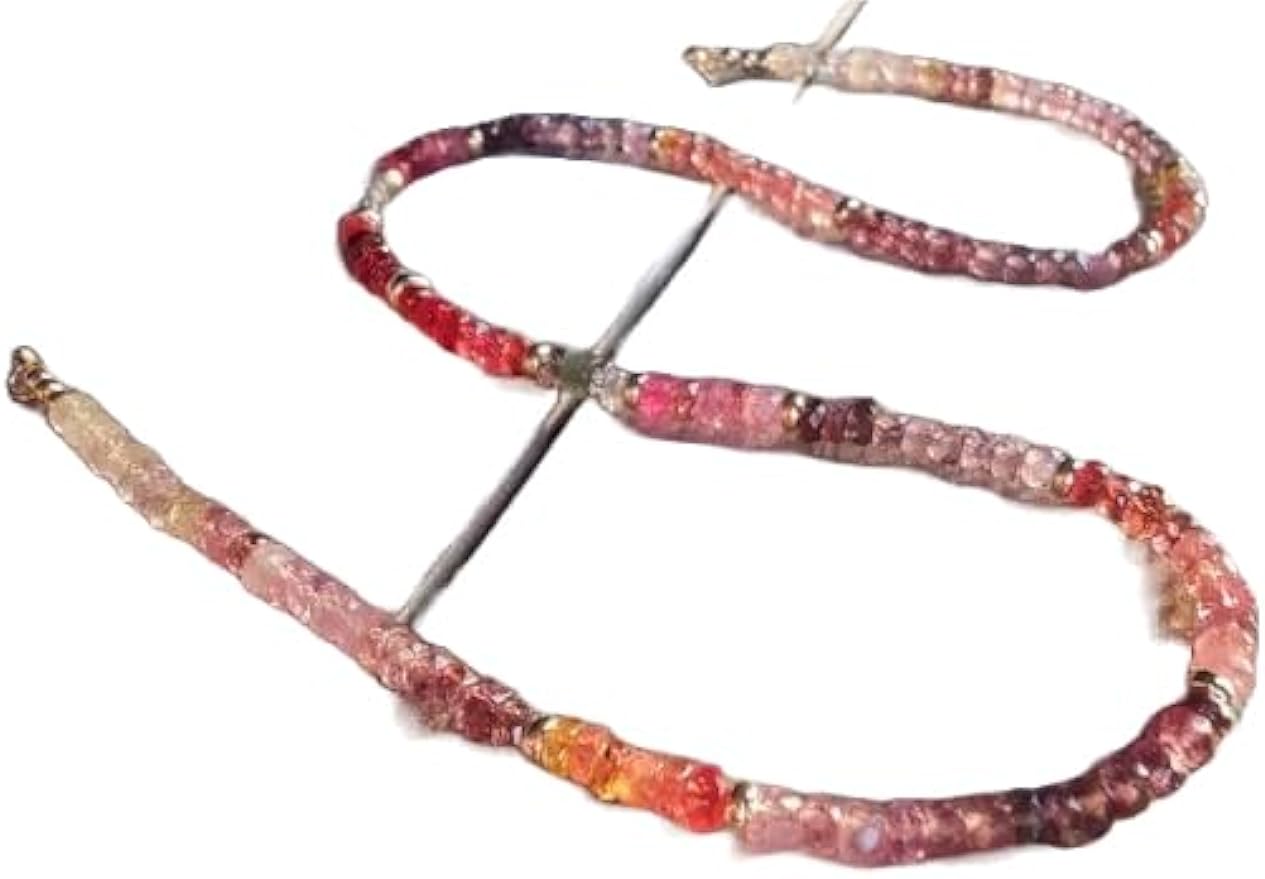 LKBEADS Natural multicolored spinel Necklace rondelle 3-5mm smooth 16inch Full strand Beads Jewelry Gemstone Necklace crystal healing energy stone Necklace for Women