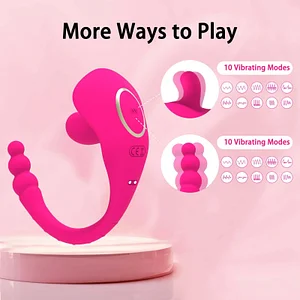 Wearable Dildo Vibrator Anal Bead With 10 Frequency Strong Vibration