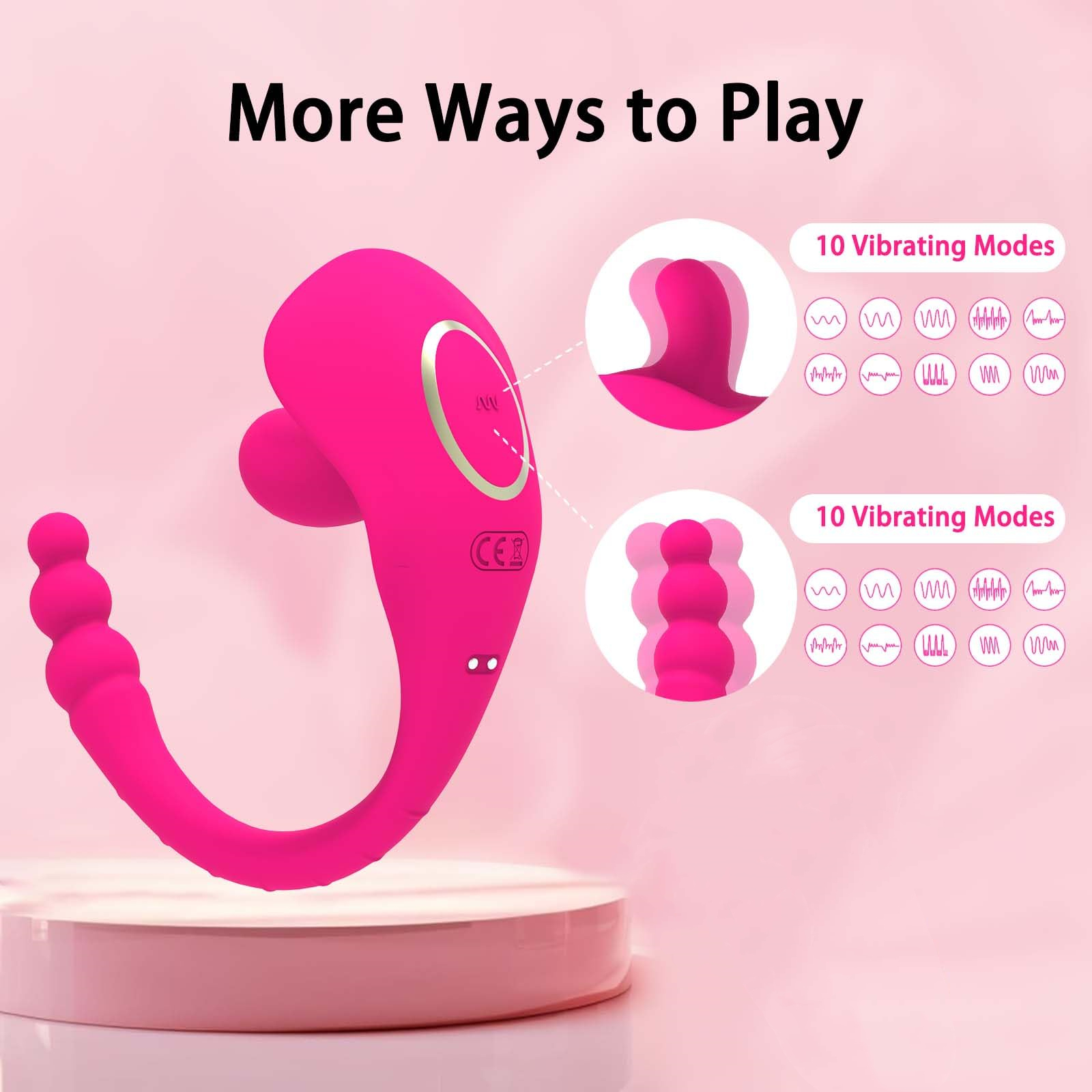 Wearable Dildo Vibrator Anal Bead With 10 Frequency Strong Vibration