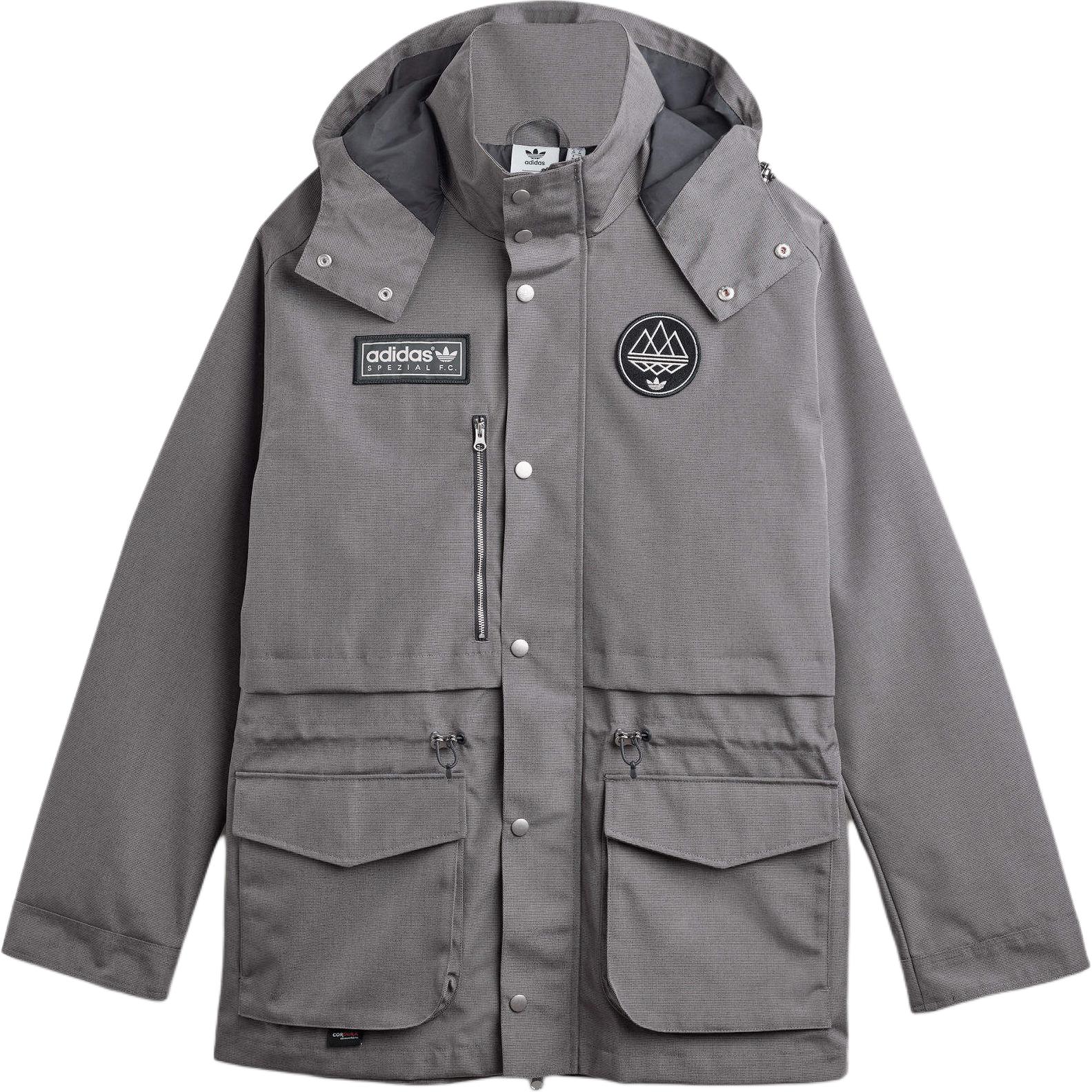 Adidas Originals SPEZIAL Series FW24 FC ANORAK Trench Coats Men's Gray