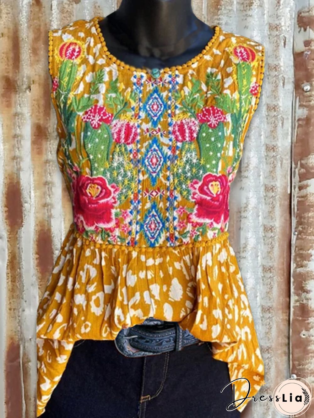 Floral Cotton-Blend Tops