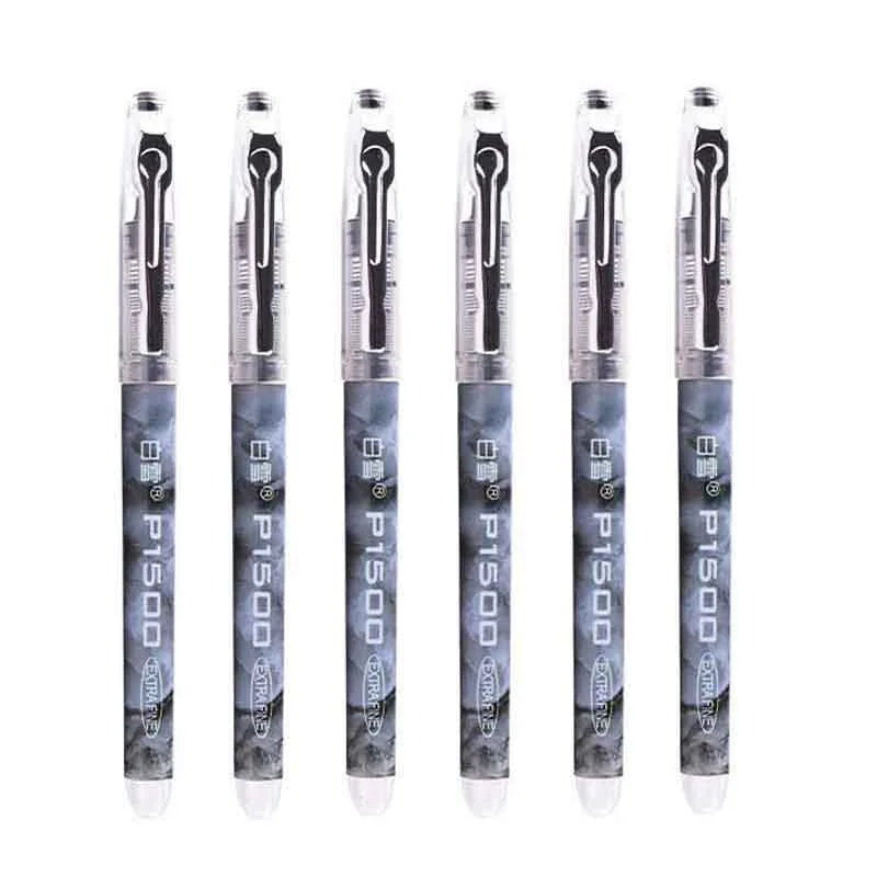 6/7 Pcs Large Capacity Gel Pen Set Rollerball Pens 0.5mm Quick-Drying Straight Liquid Pen for School Office Writing Stationery
