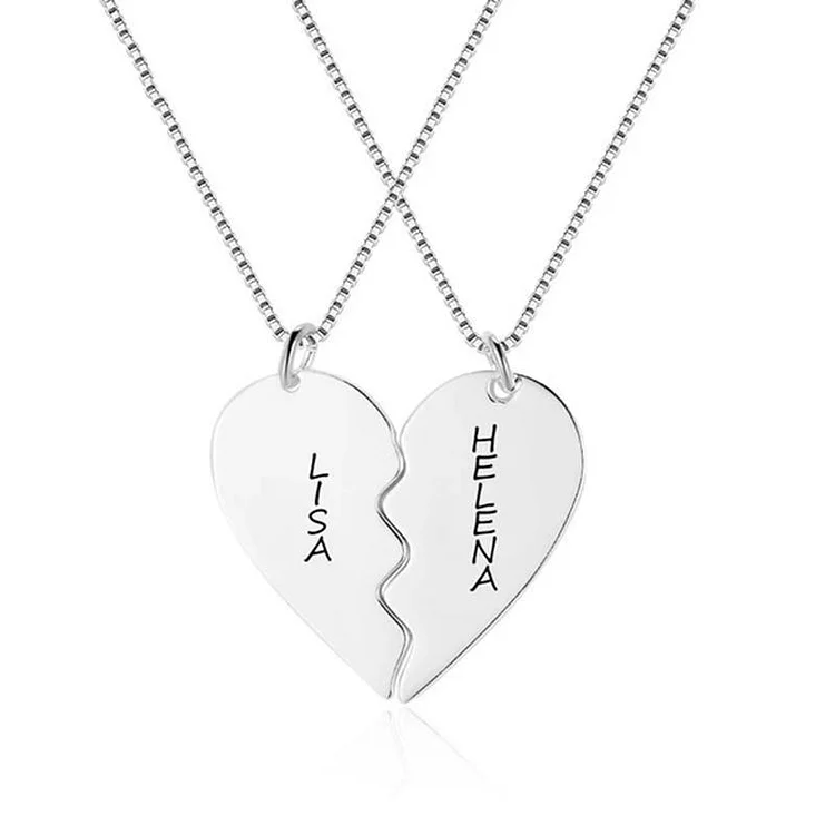 Collier Coeur Collier Couple 2 Prénoms Jessemade FR