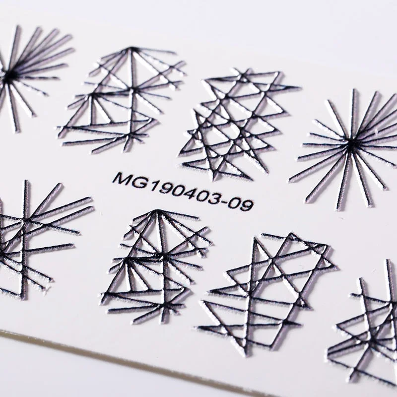 1PC White Embossed Flower Lace 5D Nail Stickers Flower Butterfly Wedding Nail Art Designs Decoration For Manicures